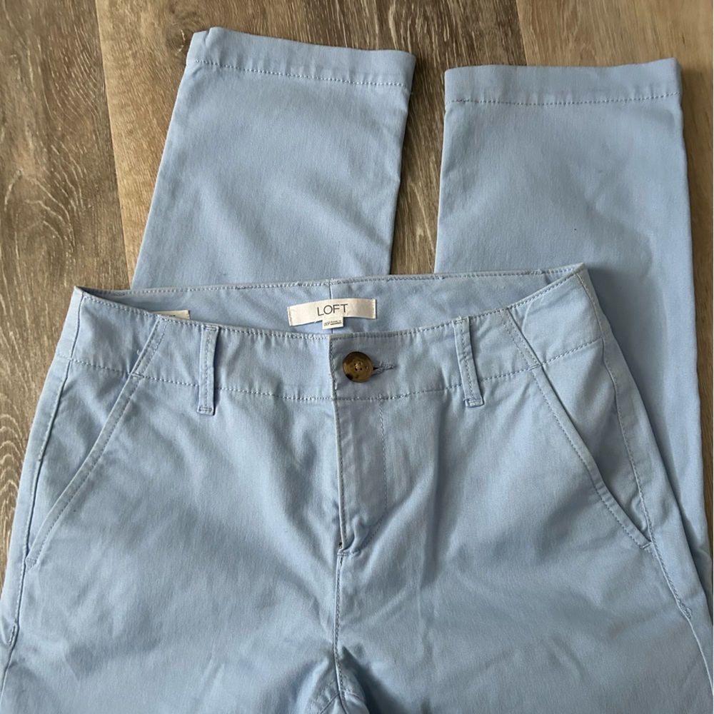 LOFT Sky Blue Slim Monroe Chinos